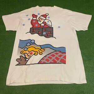 Vintage 1996 USPS Christmas Graphic T-Shirt By Tultex X-Large 100% Cotton Pre-Sh